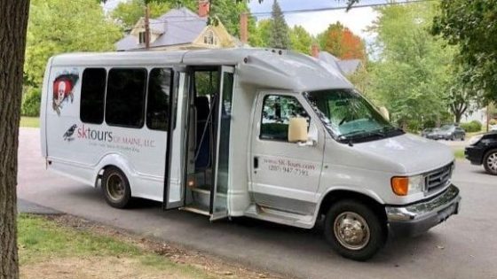 a van parked on the side of a road